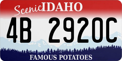 ID license plate 4B2920C