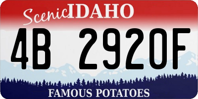 ID license plate 4B2920F