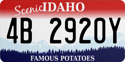 ID license plate 4B2920Y