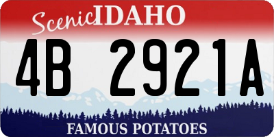 ID license plate 4B2921A