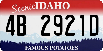 ID license plate 4B2921D