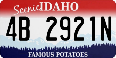 ID license plate 4B2921N