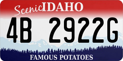 ID license plate 4B2922G