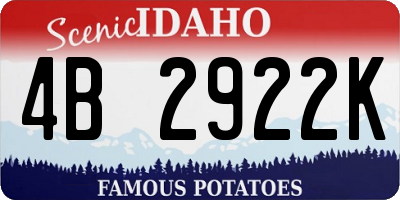 ID license plate 4B2922K