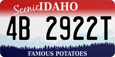 ID license plate 4B2922T