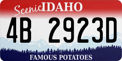 ID license plate 4B2923D