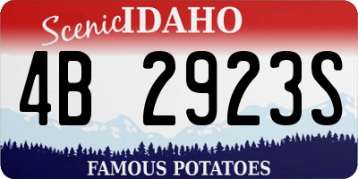 ID license plate 4B2923S