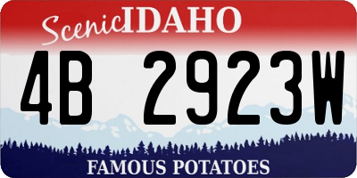 ID license plate 4B2923W