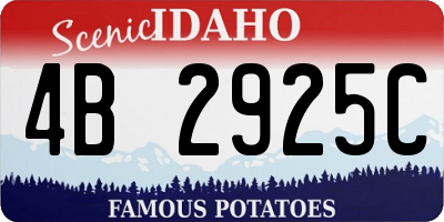 ID license plate 4B2925C