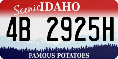 ID license plate 4B2925H