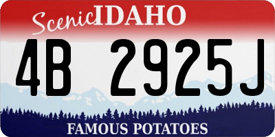 ID license plate 4B2925J