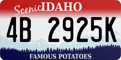 ID license plate 4B2925K