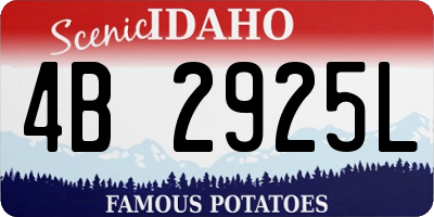 ID license plate 4B2925L