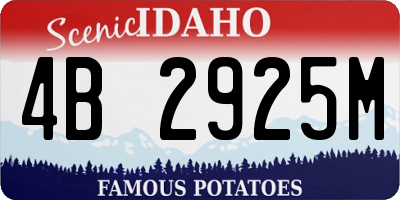 ID license plate 4B2925M