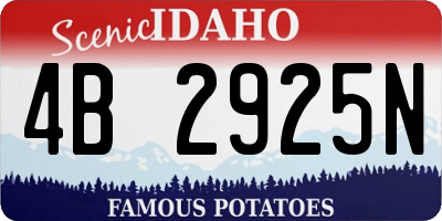 ID license plate 4B2925N