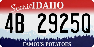 ID license plate 4B2925Q
