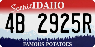 ID license plate 4B2925R
