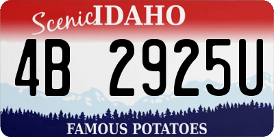 ID license plate 4B2925U