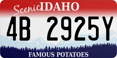 ID license plate 4B2925Y