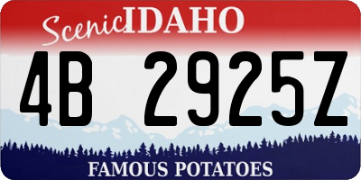 ID license plate 4B2925Z