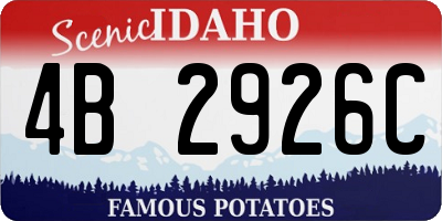 ID license plate 4B2926C