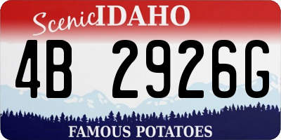 ID license plate 4B2926G