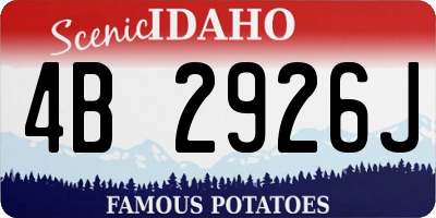 ID license plate 4B2926J