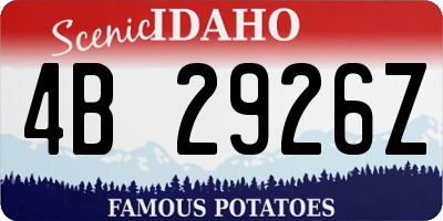 ID license plate 4B2926Z