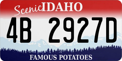 ID license plate 4B2927D