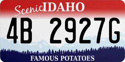 ID license plate 4B2927G