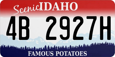 ID license plate 4B2927H