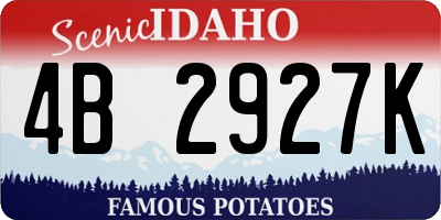 ID license plate 4B2927K