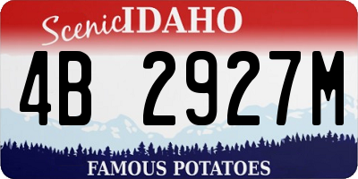 ID license plate 4B2927M