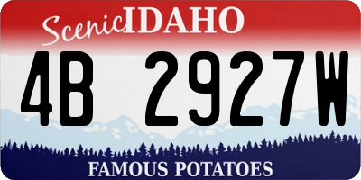 ID license plate 4B2927W