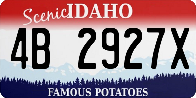 ID license plate 4B2927X