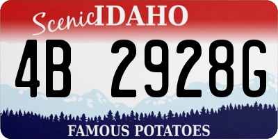 ID license plate 4B2928G