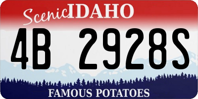 ID license plate 4B2928S