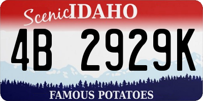 ID license plate 4B2929K