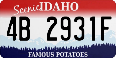 ID license plate 4B2931F