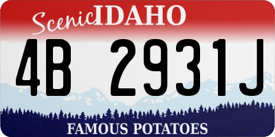 ID license plate 4B2931J