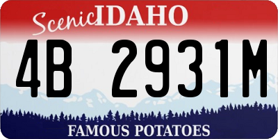 ID license plate 4B2931M