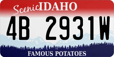 ID license plate 4B2931W