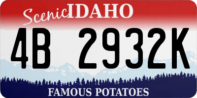 ID license plate 4B2932K