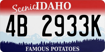 ID license plate 4B2933K