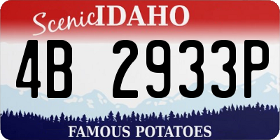 ID license plate 4B2933P