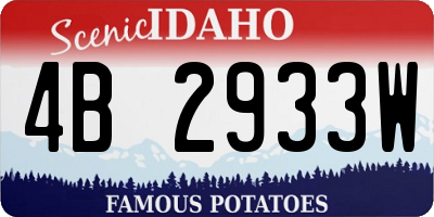 ID license plate 4B2933W