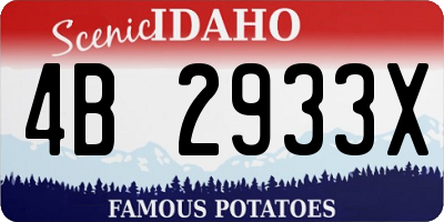 ID license plate 4B2933X
