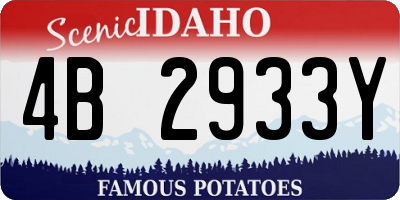 ID license plate 4B2933Y