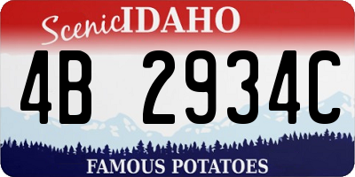 ID license plate 4B2934C