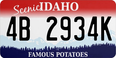 ID license plate 4B2934K